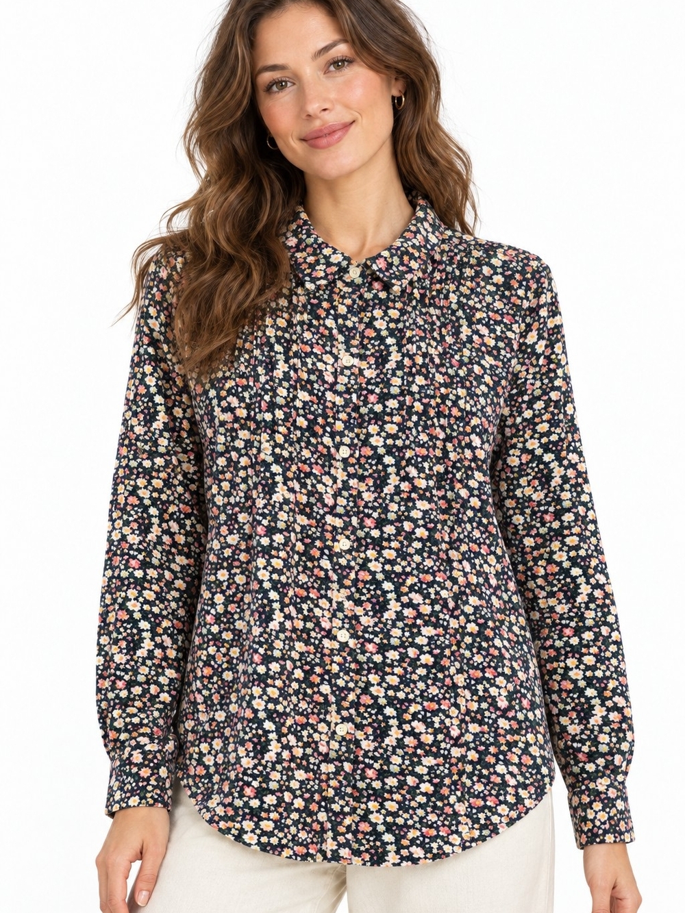 NWT Trovata Birds of Paradis Floral Corduroy Shirt Large dark romantic chic